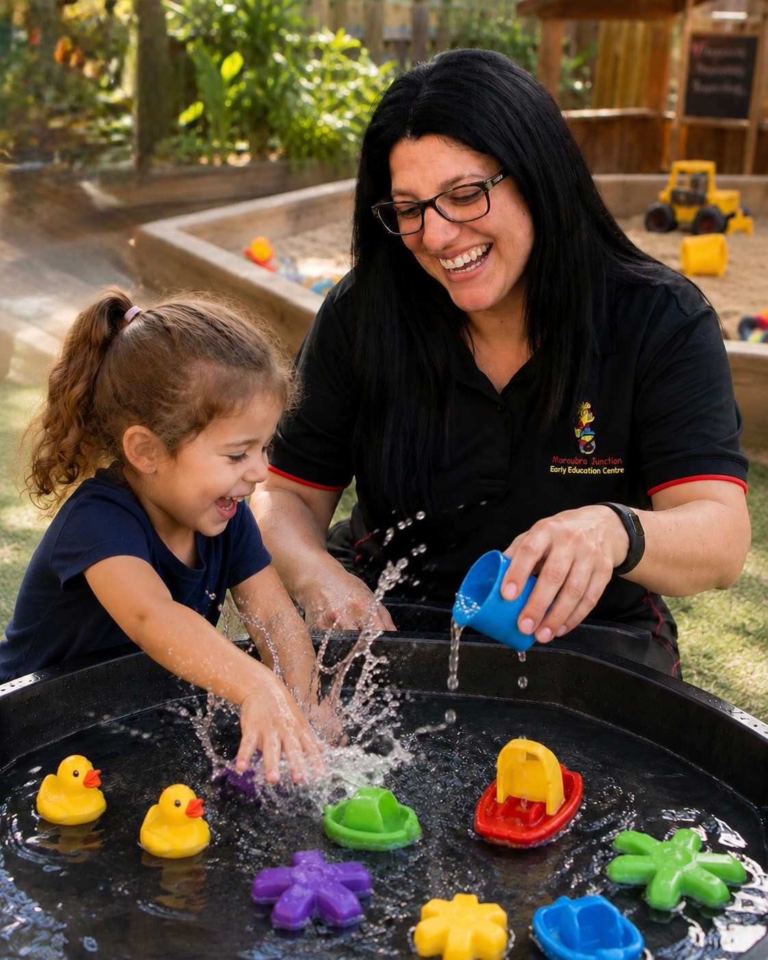 Lauren, Director of Maroubra Junction Early Education Centre, with children